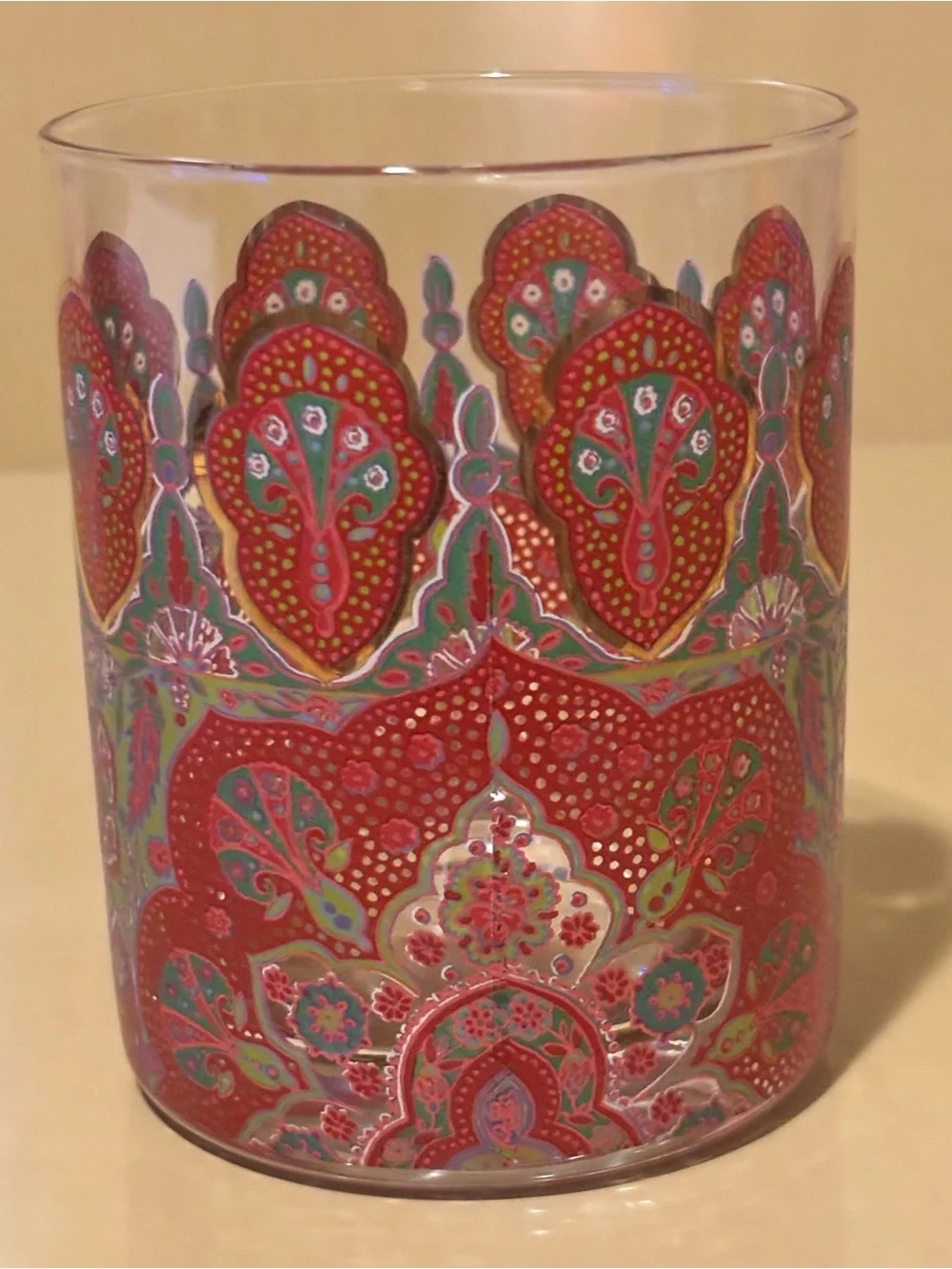 Set of 2 Double Old Fashioned Peacock Glasses